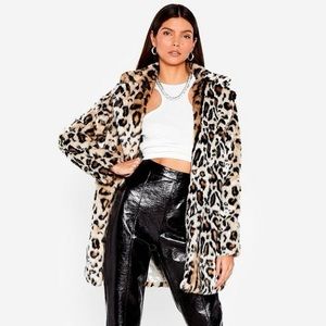 Faux Fur Leopard Coat